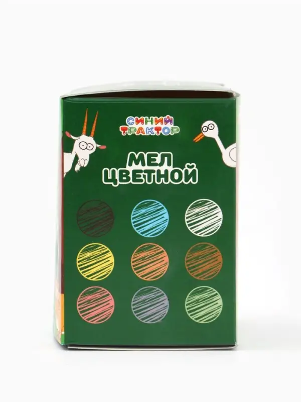 Мелки цветные школьные, 20 шт. &laquo;Синий трактор&raquo;, прямоугольные