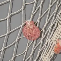 Декоративная сетка настенная с ракушками &laquo;Белая&raquo;, 100&times;200 см,