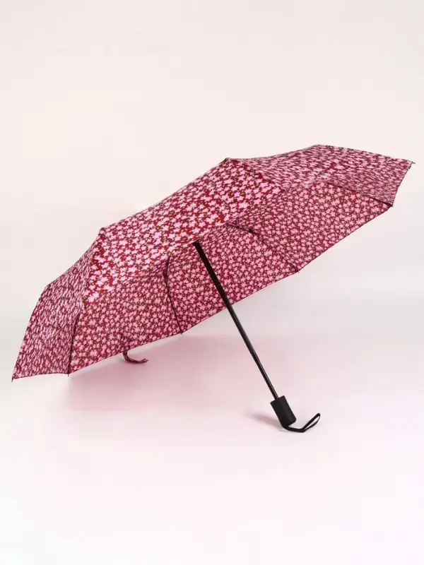 Зонт автоматический &laquo;Цветы&raquo;, 3 сложения, 8 спиц, R=47/55 см, d=94 см, МИКС