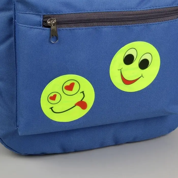 Светоотражающие наклейки «Смайлы», d=6.5 см, 6 шт. на листе, салатовые Светоотражающие наклейки «Смайлы», d=6.5 см, 6 шт. на листе, салатовые