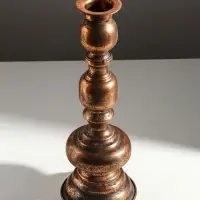 Металлический подсвечник на 1 свечу &laquo;Эрмете&raquo;, состаренная бронза, 13.5&times;13.5&times;36.5 см