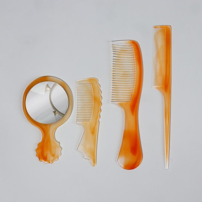 Набор парикмахерский, 4 предмета, цвет «янтарный» Набор парикмахерский, 4 предмета, цвет «янтарный»