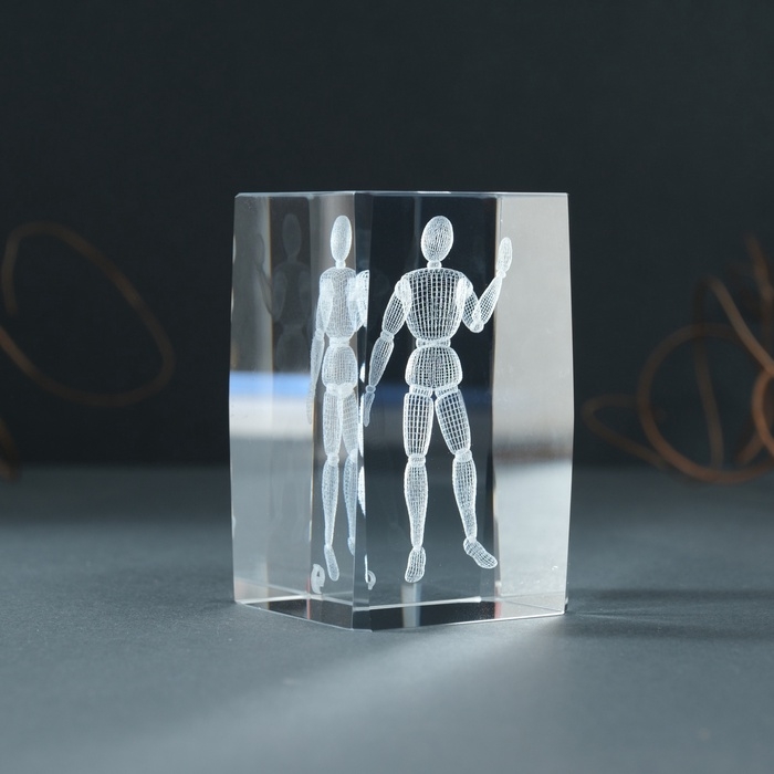 Сувенир стекло прямоугольник Сувенир стекло прямоугольник "Шарнирный человек" 5х5х8 см