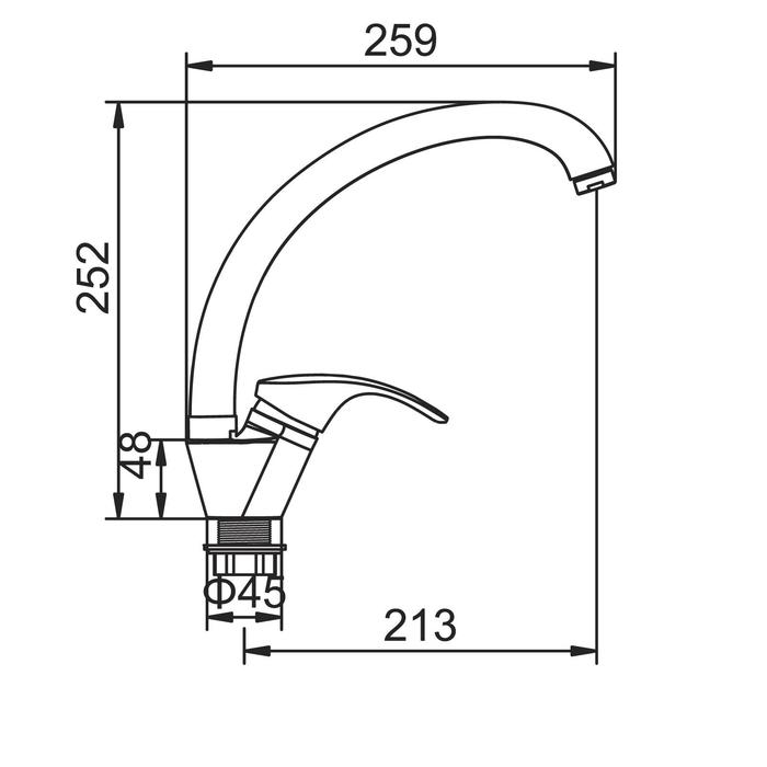 Смеситель для кухни Accoona A4053E, однорычажный, бежевый, глянец Смеситель для кухни Accoona A4053E, однорычажный, бежевый, глянец