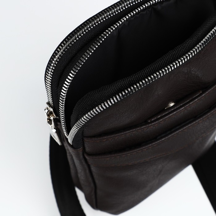 Сумка мужская через плечо TEXTURA, искусственная кожа, цвет коричневый Сумка мужская через плечо TEXTURA, искусственная кожа, цвет коричневый