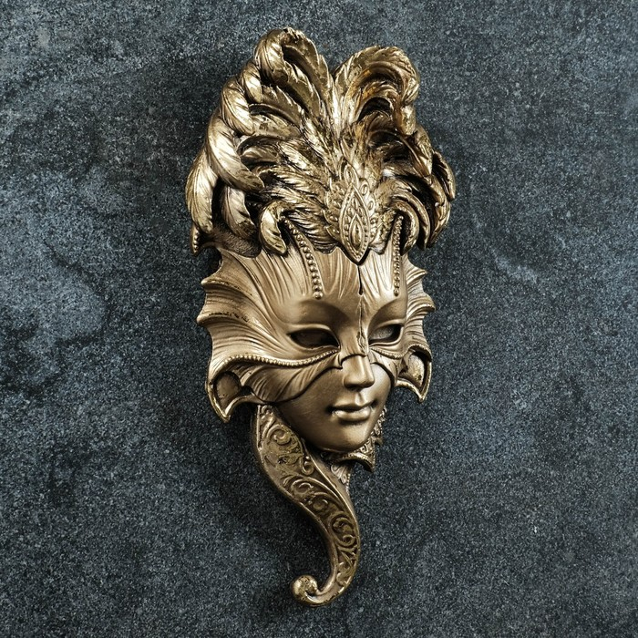 Панно Панно "Маска" 28х14х5 см, бронза с позолотой