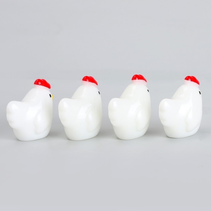 Миниатюра кукольная «Курочка», набор 4 шт., размер 1 шт. — 1,1 × 2,1 × 2,5 см