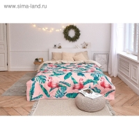 Покрывало "Этель" 1,5 сп Tropical flamingo, 140*210±2 см, микрофибра