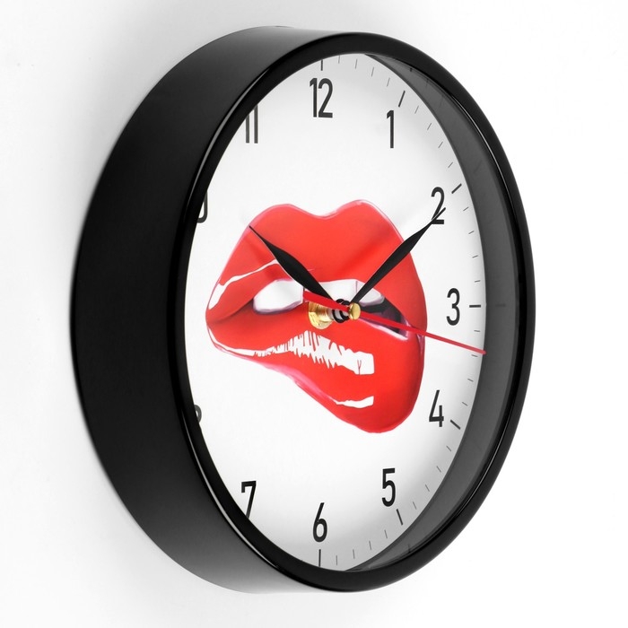 Часы настенные, d-20 см, интерьерные, Часы настенные, d-20 см, интерьерные, "Губы", бесшумные