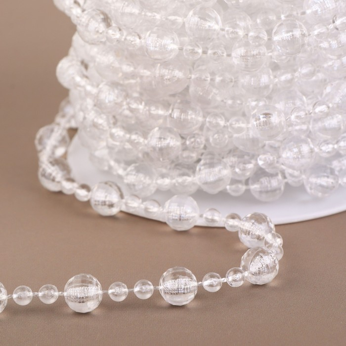 Бусы на нитях, 8 мм, 9 ± 1 м, цвет прозрачный Бусы на нитях, 8 мм, 9 ± 1 м, цвет прозрачный