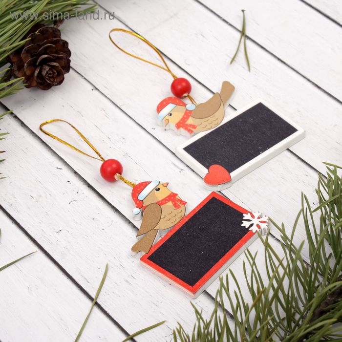 Подвеска новогодняя «Зимушка» с досочкой для пожеланий, под мел, МИКС Подвеска новогодняя «Зимушка» с досочкой для пожеланий, под мел, МИКС