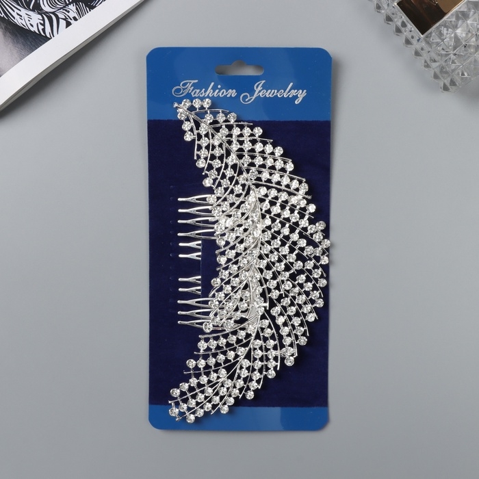 Гребень для волос Гребень для волос "Розмари" веточка, 15х7 см, серебро