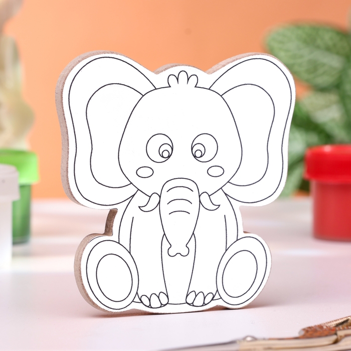 Раскраска-магнит Раскраска-магнит "Слоник", многоразовая, 8х6,5 см