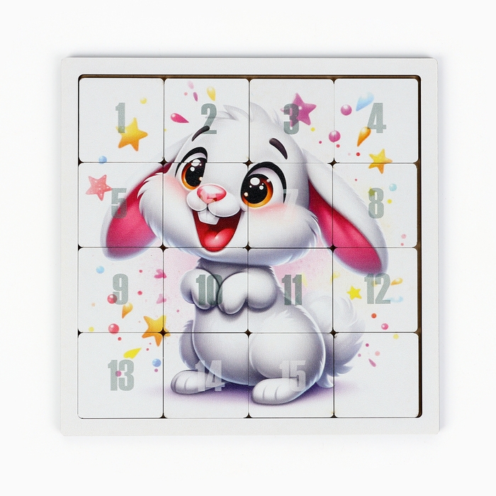 Головоломка  Головоломка "Пятнашки. Зверьки", логическая настольная игра, набор 3 шт, 22 х 22 см