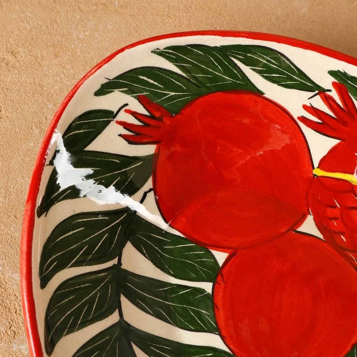 Селедочница Риштанская Керамика  Селедочница Риштанская Керамика "Гранаты", 34 см