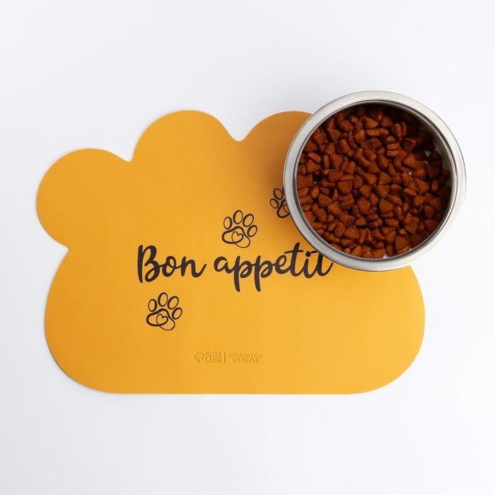 Коврик под миску форменный «Лапка», 39 х 30 см, желтый Коврик под миску форменный «Лапка», 39 х 30 см, желтый