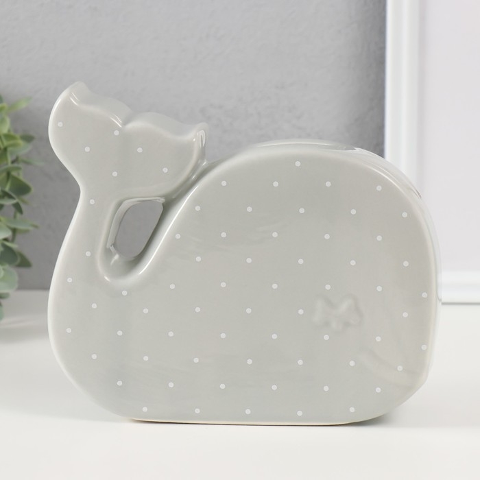 Копилка керамика Копилка керамика "Китёнок в горох" серый 21,5х5,2х18,2 см