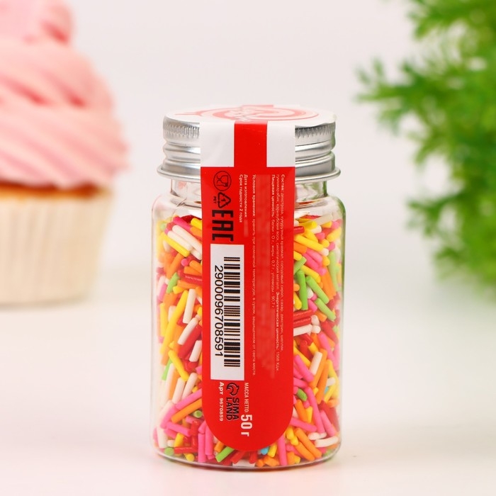 Кондитерская посыпка "Вермишель" цветной микс № 2, Пасха, 50 г