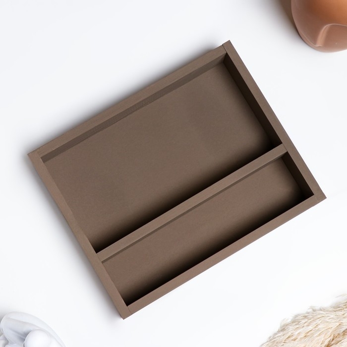 Кашпо деревянное 25.5×20×4.5 см  Кашпо деревянное 25.5×20×4.5 см "Макарунас", коричневый Дарим Красиво