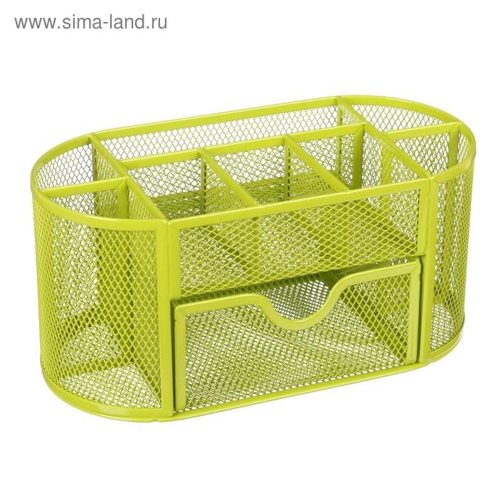 Подставка для канцелярских мелочей 9 отделений, сетка металл, зелёная Подставка для канцелярских мелочей 9 отделений, сетка металл, зелёная
