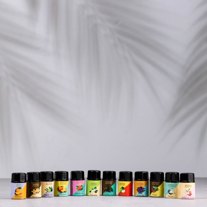 Набор эфирных масел, 3 мл, 12 шт,  Набор эфирных масел, 3 мл, 12 шт, "Богатство Аромата"