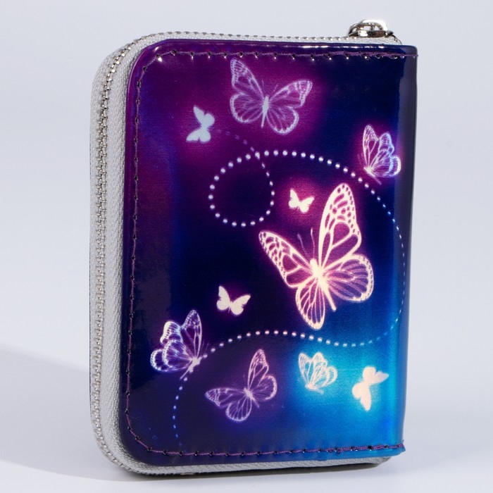 Кошелёк с голографическим эффектом «Бабочки», 12.5х9.2 см