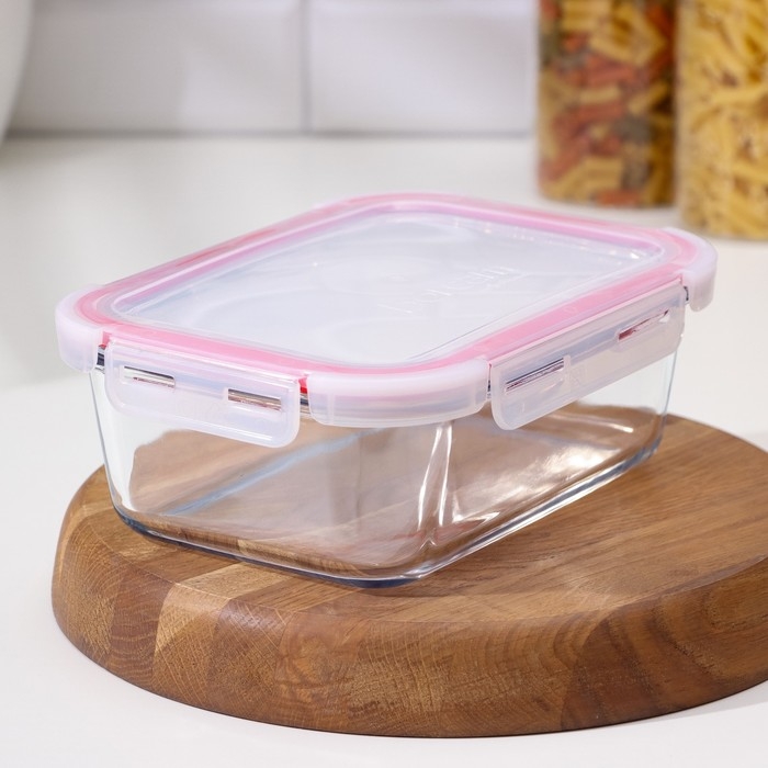 Контейнер прямоугольный с крышкой Borcam, стеклянный, 1800 мл Контейнер прямоугольный с крышкой Borcam, стеклянный, 1800 мл