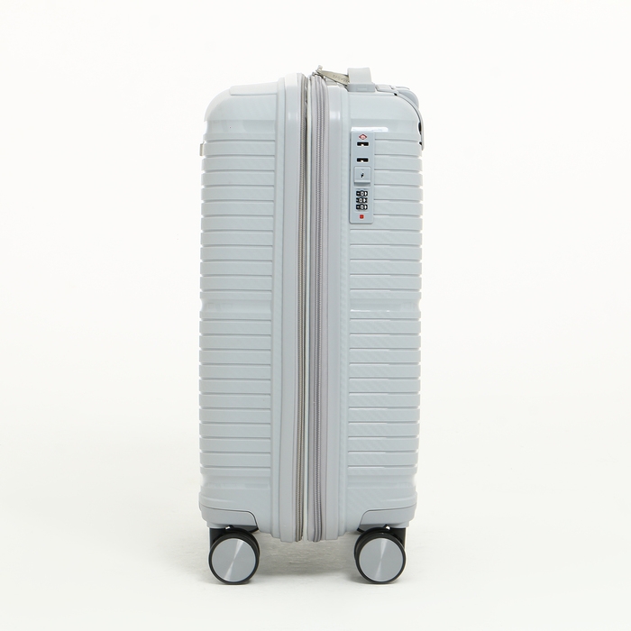 Чемодан малый 47 л (S) Bagvoyage, отдел на молнии, с расширением, кодовый замок, 4 колеса, цвет серый Чемодан малый 47 л (S) Bagvoyage, отдел на молнии, с расширением, кодовый замок, 4 колеса, цвет серый