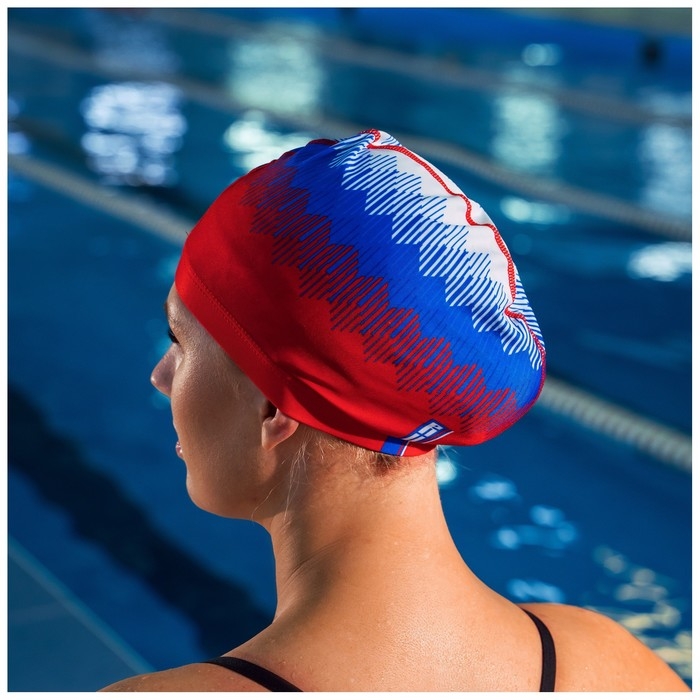 Шапочка для плавания взрослая ONLYTOP Rus, тканевая, обхват 54-60 см Шапочка для плавания взрослая ONLYTOP Rus, тканевая, обхват 54-60 см