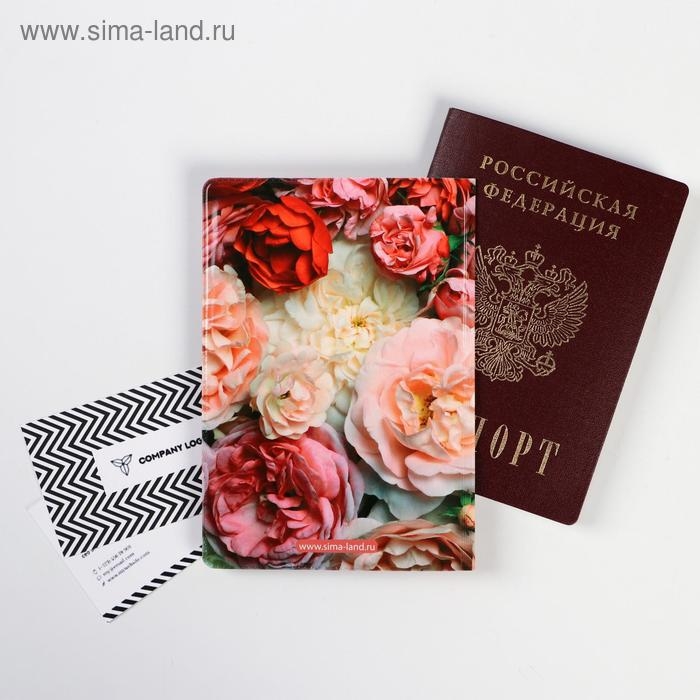 Обложка на паспорт Обложка на паспорт "Нежные цветы", ПВХ