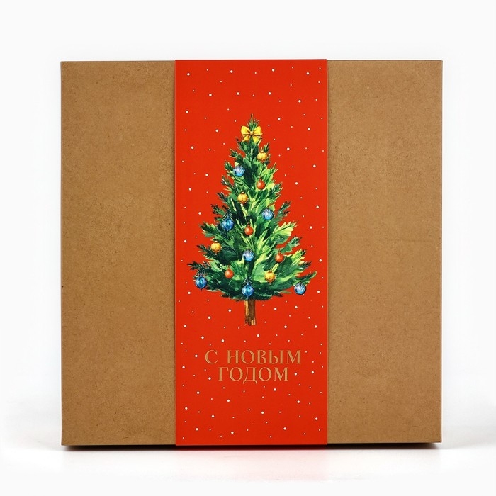 Коробка подарочная новогодняя складная «С Новым годом», тиснение, 20 х 20 х 8 см, Новый год Коробка подарочная новогодняя складная «С Новым годом», тиснение, 20 х 20 х 8 см, Новый год