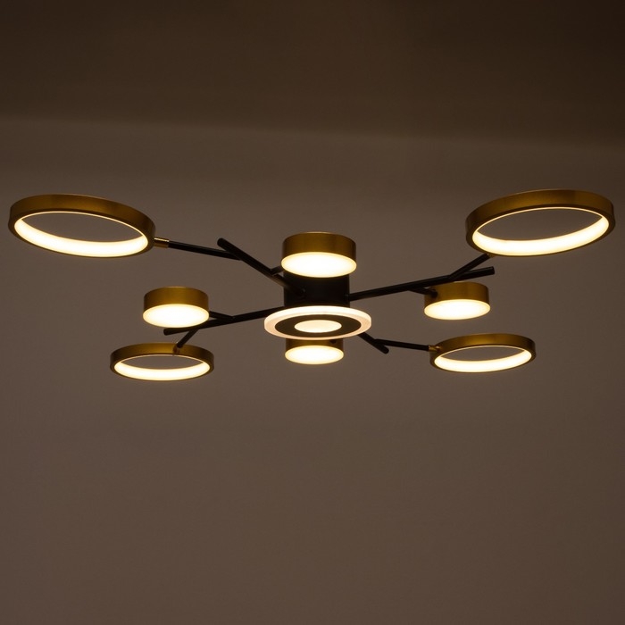 Люстра с ПДУ 2300/9GD LED 190Вт 3000-6000К золото 85х85х9 см BayerLux