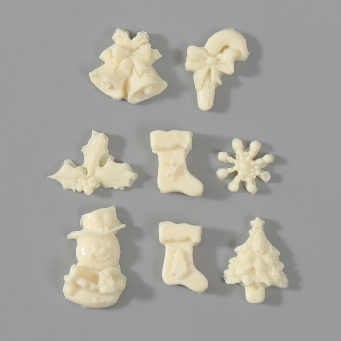 Новогодний молд силикон Новогодний молд силикон "Н/Г микс" (издел. от 1,2 см до 2,3 см)