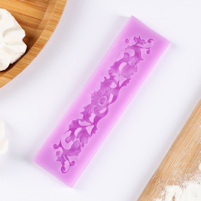 Молд Доляна «Лепнина», силикон, 13,5×3,5 см, цвет розовый Молд Доляна «Лепнина», силикон, 13,5×3,5 см, цвет розовый