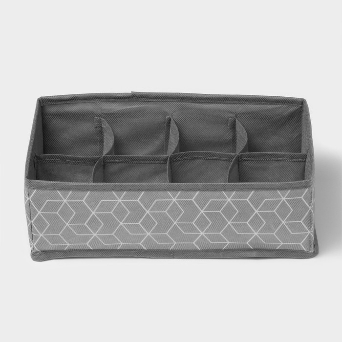 Органайзер для хранения белья Доляна «Фора», 8 ячеек, 28×14×10 см, цвет серый Органайзер для хранения белья Доляна «Фора», 8 ячеек, 28×14×10 см, цвет серый