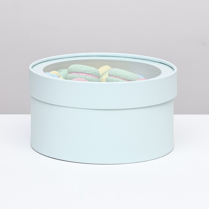 Подарочная коробка Подарочная коробка "Frilly" лагуна, завальцованная с окном, 21 х 11 см