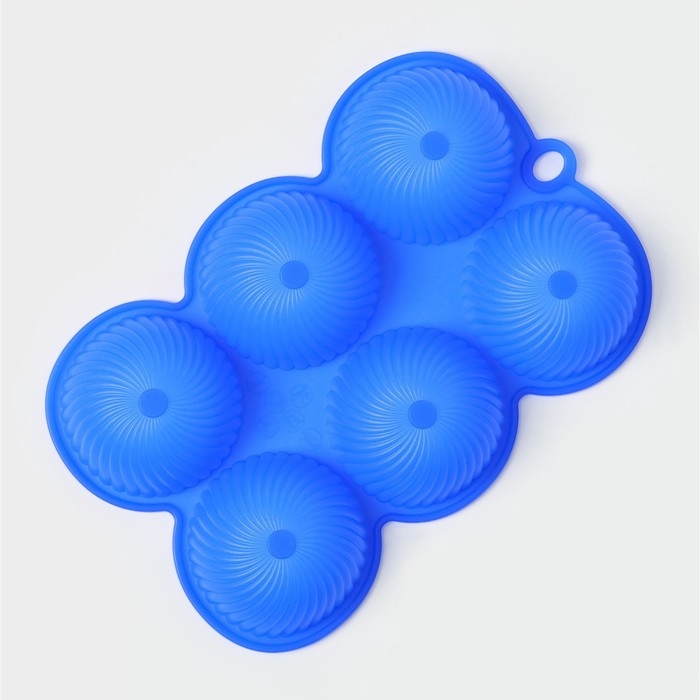 Форма для выпечки «Купол», 25×16×3,5 см, 6 ячеек (d=7 см), цвет МИКС Форма для выпечки «Купол», 25×16×3,5 см, 6 ячеек (d=7 см), цвет МИКС