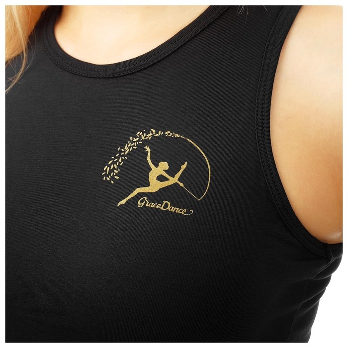 Майка-борцовка для гимнастики и танцев Grace Dance, р. 40, цвет чёрный Майка-борцовка для гимнастики и танцев Grace Dance, р. 40, цвет чёрный