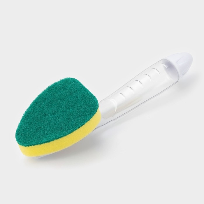 Губка для посуды Доляна, с ручкой дозатором, поролон, абразивное покрытие, 24×5,5×8 см Губка для посуды Доляна, с ручкой дозатором, поролон, абразивное покрытие, 24×5,5×8 см