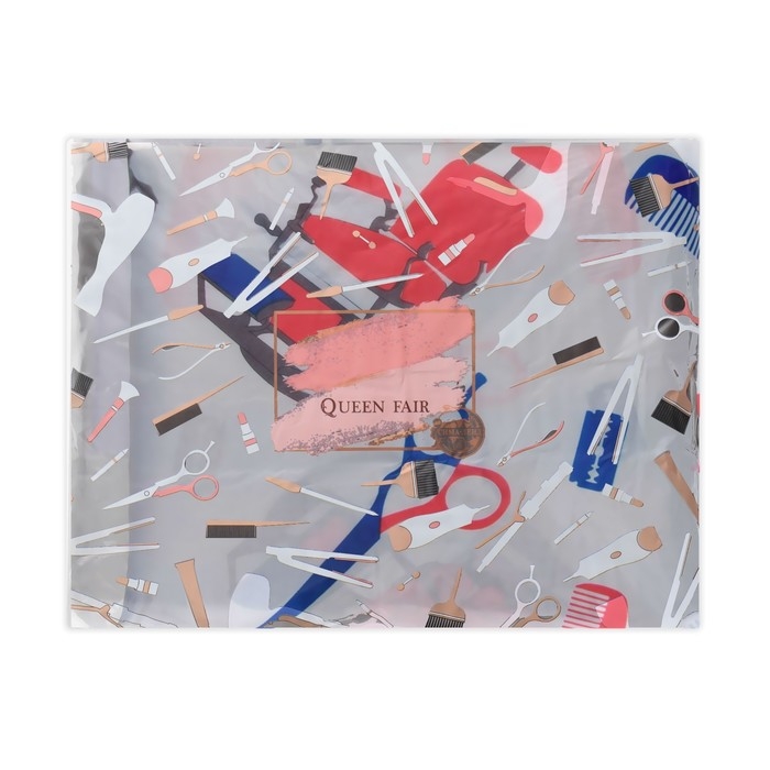 Пеньюар парикмахерский, цвет белый/синий/красный Пеньюар парикмахерский, цвет белый/синий/красный