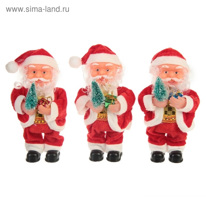 Дед Мороз "С ёлкой и подарками" 16 см, микс