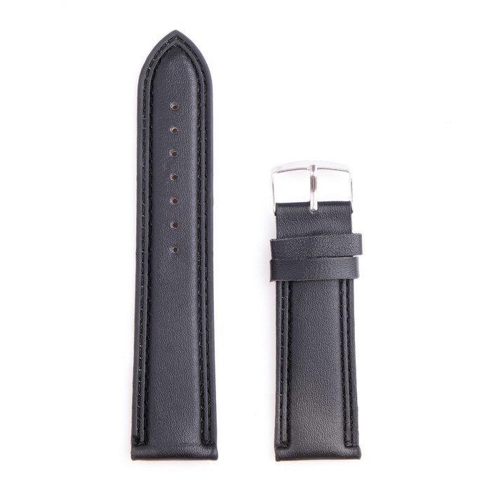 Ремешок для часов Ремешок для часов "Соломон", 24 мм, экокожа, l-20 см, чёрный