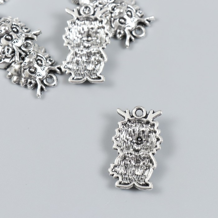 Декор для творчества металл Декор для творчества металл "Дракон" набор 6 шт серебро 1,6х2,7 см