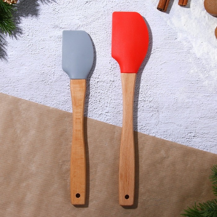 Новый год. Набор силиконовых лопаток «Лесная сказка», 2 шт в наборе (26х5 см, 23.3х4.3 см) Новый год. Набор силиконовых лопаток «Лесная сказка», 2 шт в наборе (26х5 см, 23.3х4.3 см)