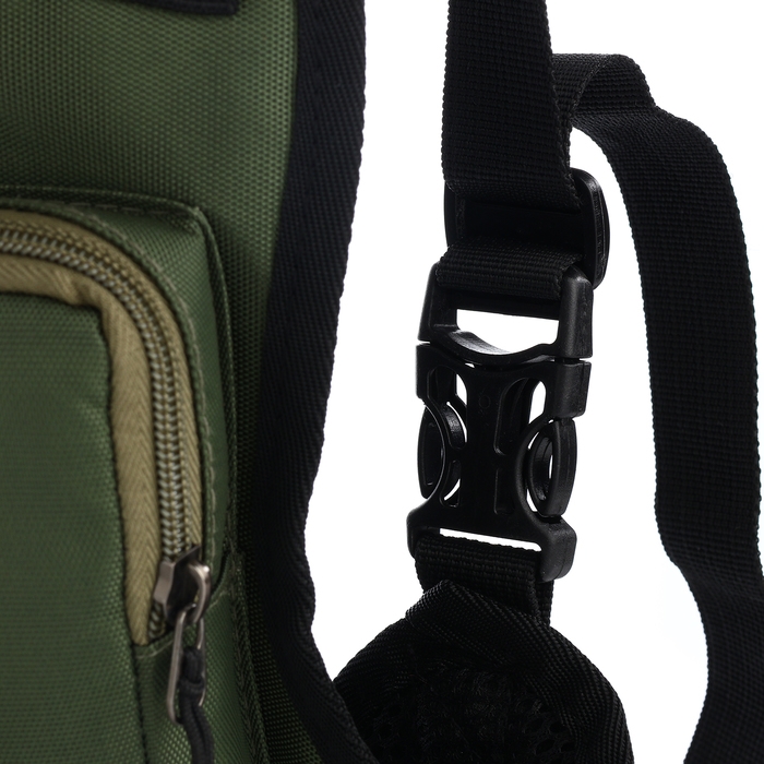 Сумка нагрудная на молнии, 2 наружных кармана, цвет зелёный Сумка нагрудная на молнии, 2 наружных кармана, цвет зелёный