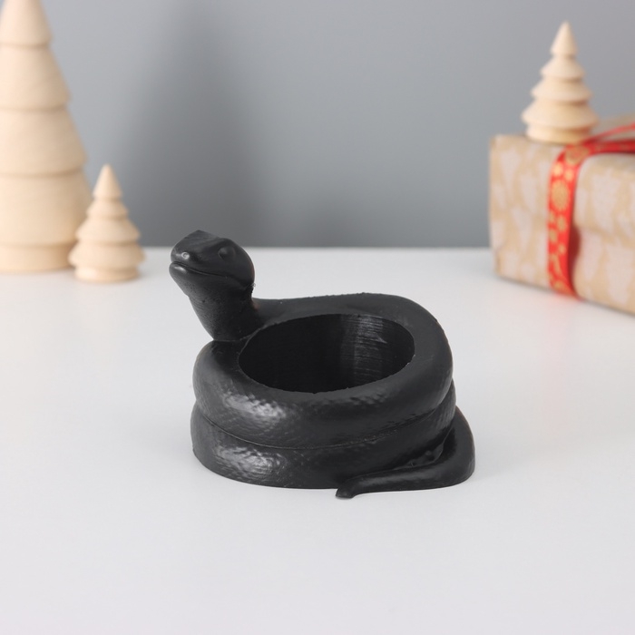 Подсвечник Подсвечник "Змея" крученая 8*10*6 см черный с потертостями