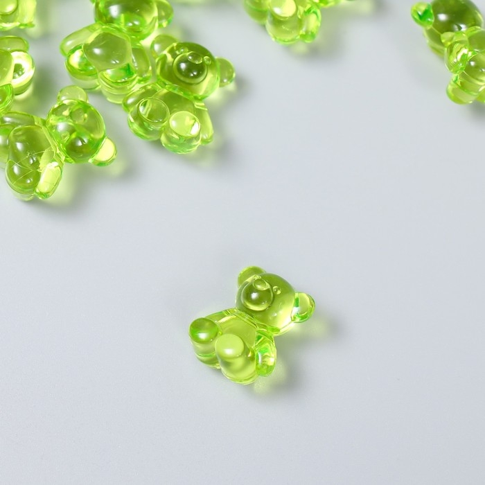 Декор для творчества пластик Декор для творчества пластик "Медвежонок" зелёный набор 25 шт 1,8х1,5х1 см