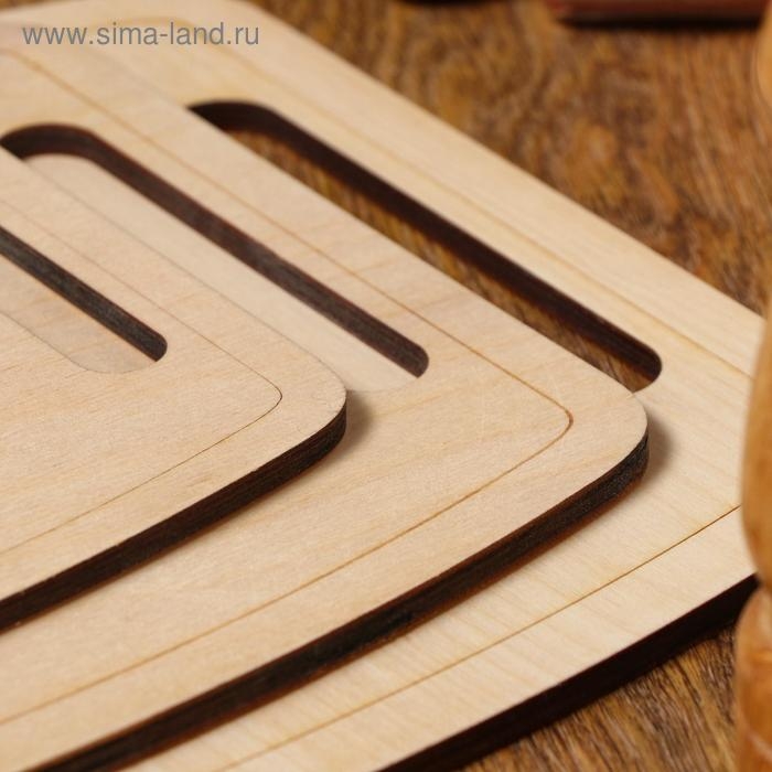 Набор досок разделочных двухсторонних, бочковых, ручка вырез, 3 штуки