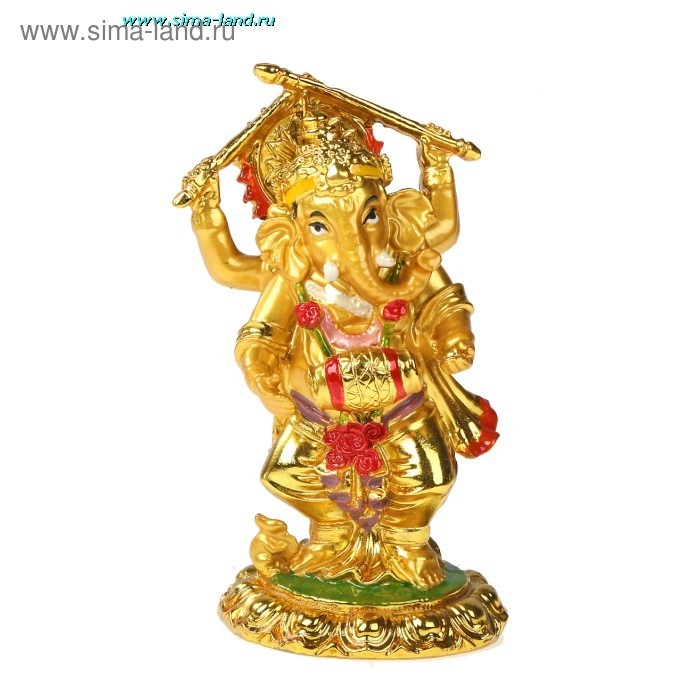 Нэцкэ золото Нэцкэ золото "Ганеша с мечами" 14 см