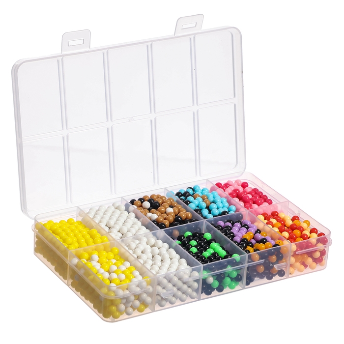 Аквамозаика в контейнере, 2500 шариков, 10 трафаретов, 2 основы Аквамозаика в контейнере, 2500 шариков, 10 трафаретов, 2 основы